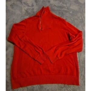 Sean John Sweater 3XL Men's Red Mock‎ Neck 1/4 Zip Pullover Heavy Knit Y2K EUC